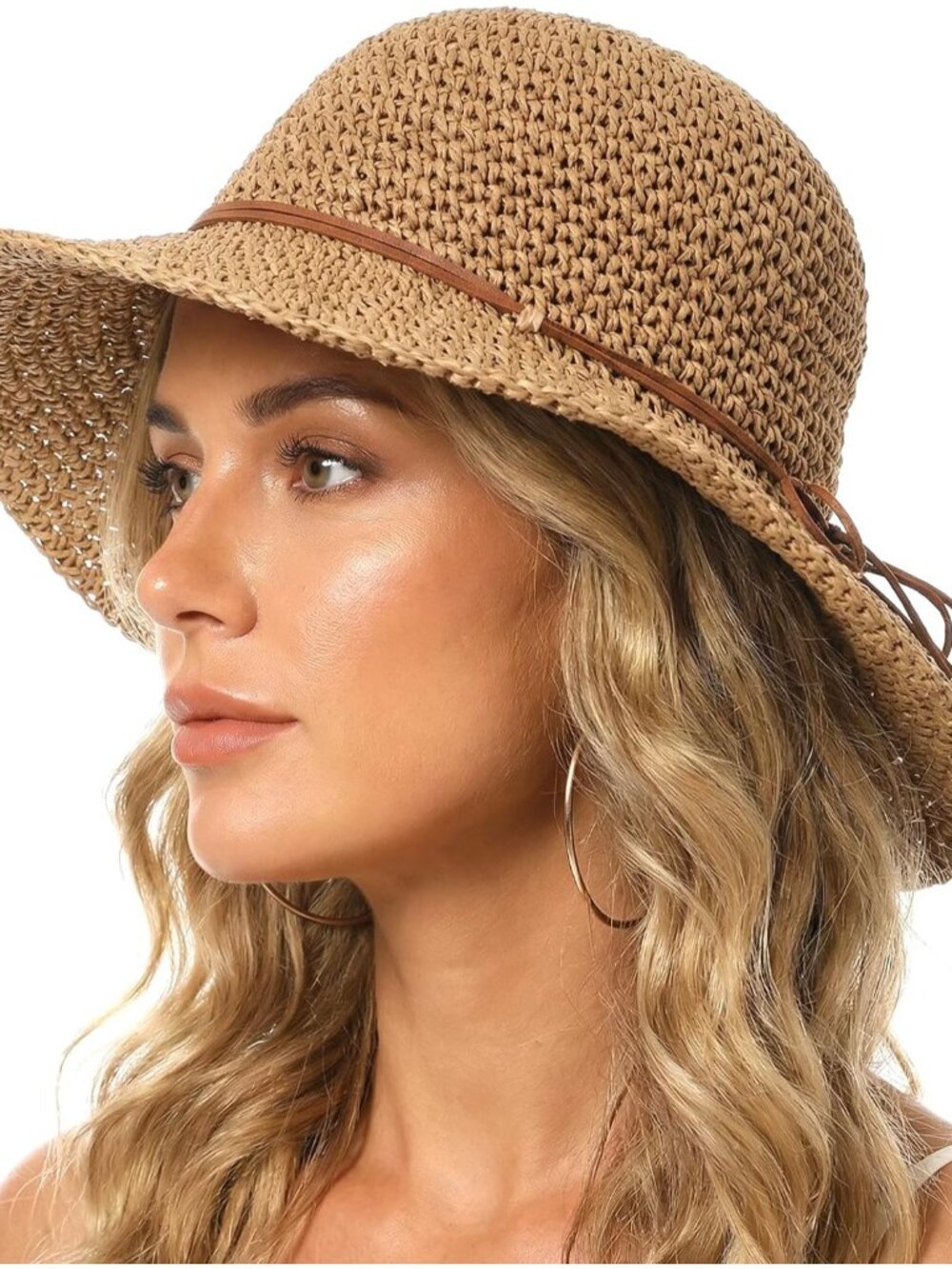 Beach Sun Hats for Women - Floppy Wide Straw Hats for Women - Summer Womens Stra